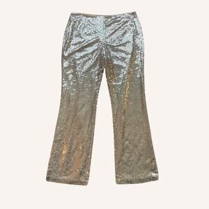 OPEN EDIT sequin pants silver size L, mint condition, festival wear coachella